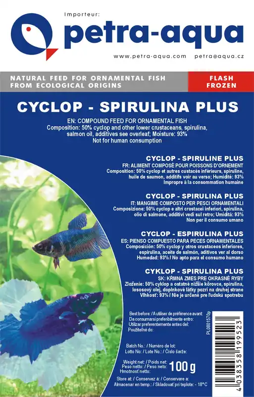 Zlevněný Petra-Aqua Mražený Cyklop se spirulínou 100g - BLISTR
