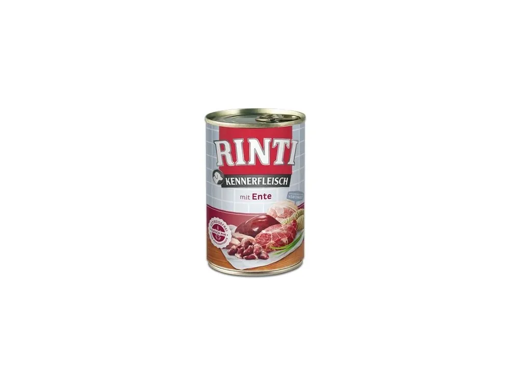 Rinti Dog Kennerfleisch konzerva kachní srdce 400g Sezónní Sleva