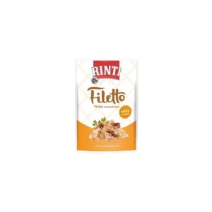 Aktuální Rinti Dog Filetto kapsa kuře+kuřecí srdce v želé 100g