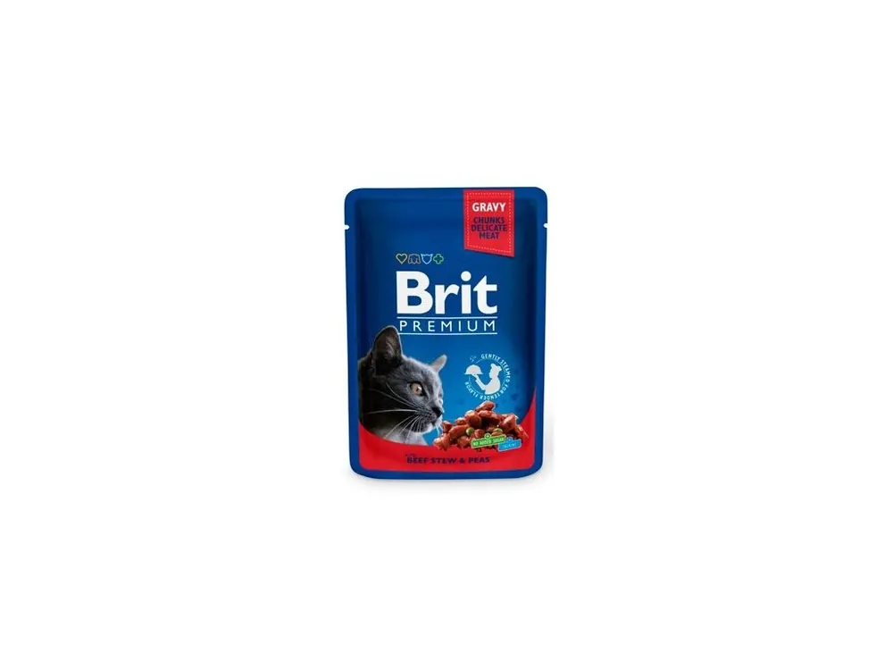Akční Nabídka Brit Premium Cat kapsa with Beef Stew & Peas 100g