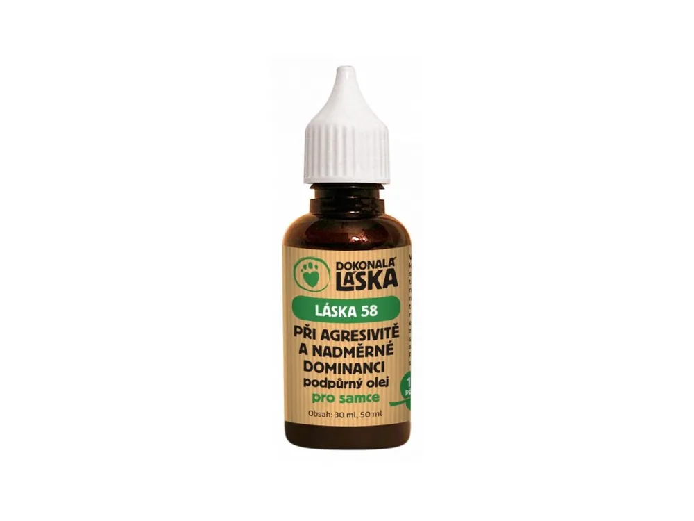 100 ml LÁSKA 58 Při agresivitě a nadměrné dominanci pro samce podpůrný olej Levný